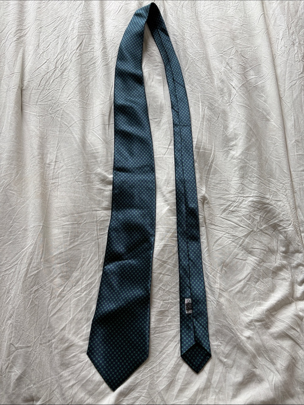Stefano Ricci Blue Green Geometric 100% Silk Luxury Designer Tie Made Italy
